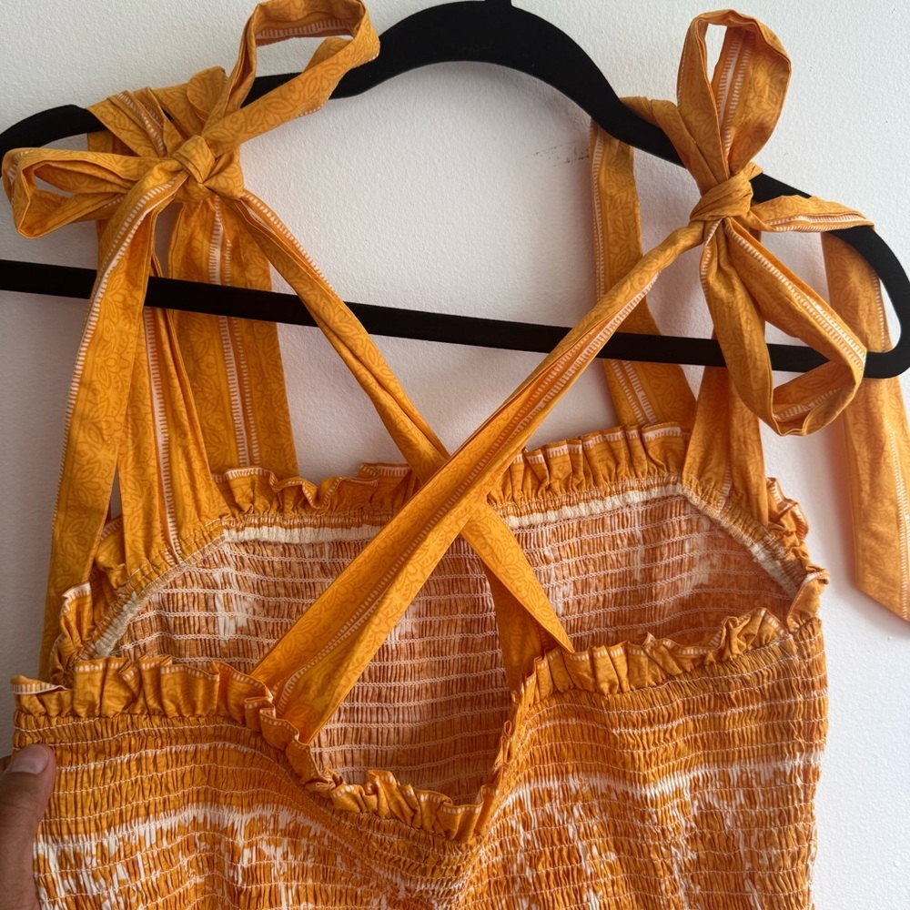 Cleobella Eliana Resort Boho Festival Tie Strap Smocked Mini Dress Size M - Picture 11 of 11
